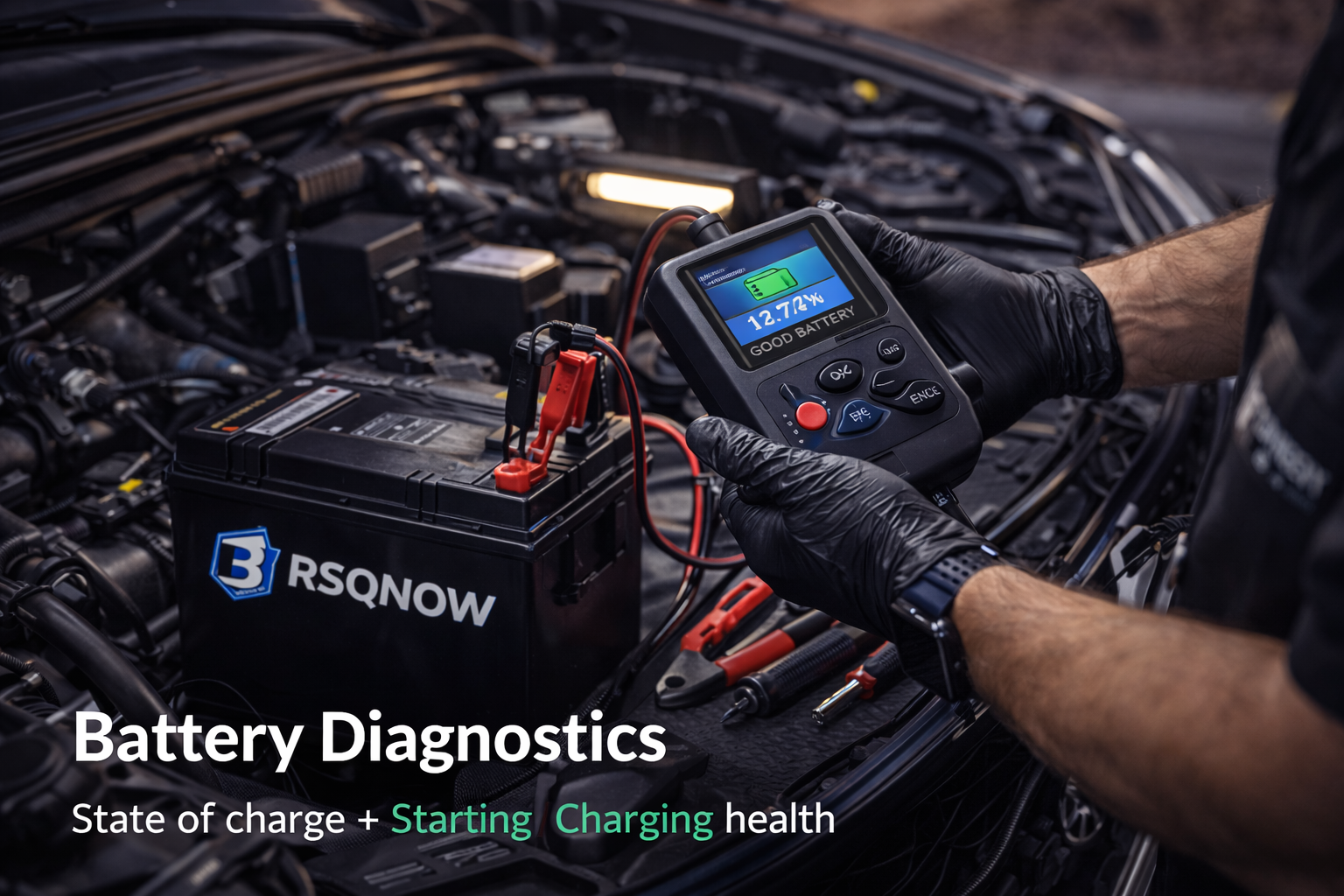 Battery diagnostic testing on a vehicle in Phoenix
