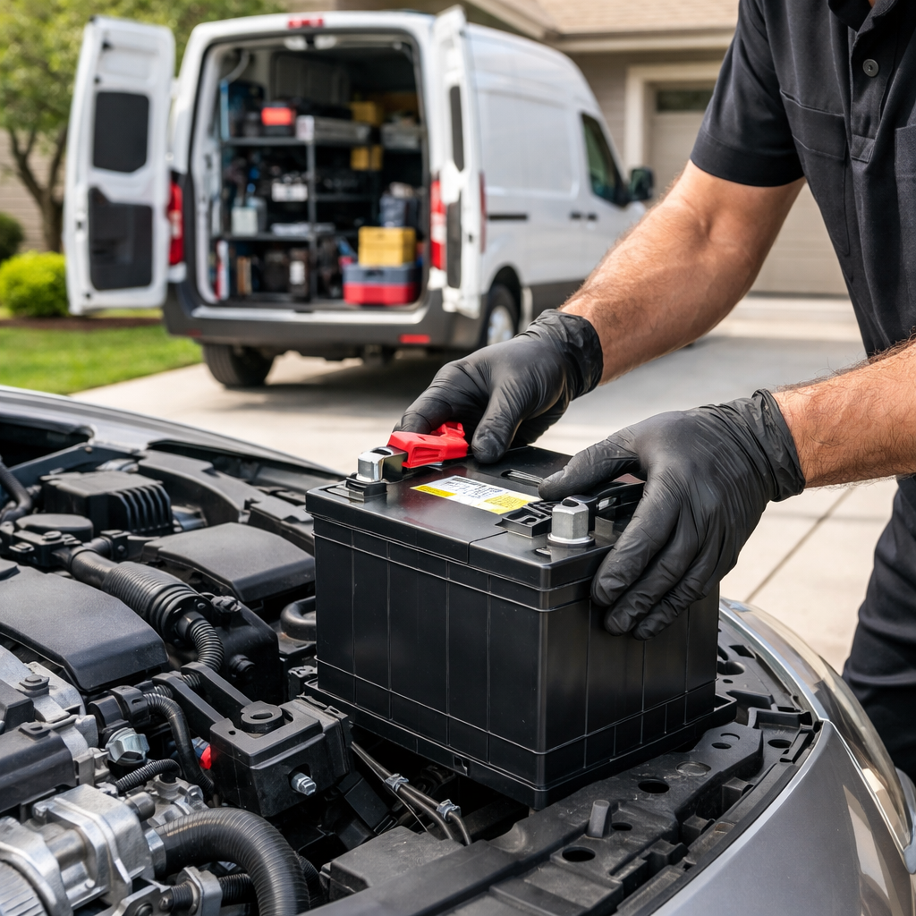 On-site car battery installation in Phoenix