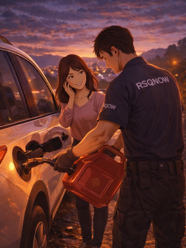 Fuel delivered — relieved driver ready to go